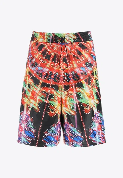 DOLCE & GABBANA ILLUMINATION PRINT BERMUDA SHORTS WITH DG LOGO