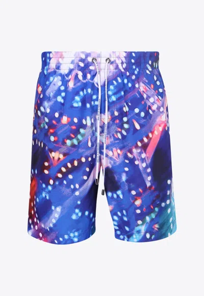Dolce & Gabbana Illumination Print Swim Shorts In Blue