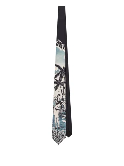 Dolce & Gabbana Illustration-print Tie In Black