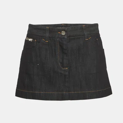 Pre-owned Dolce & Gabbana Indigo Denim Mini Skirt M/waist 32" In Blue