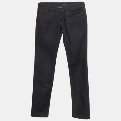 Pre-owned Dolce & Gabbana Indigo Denim Skinny Jeans S/waist 28" In Blue