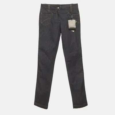 Pre-owned Dolce & Gabbana Indigo Denim Slim Fit Jeans S/waist 27" In Blue