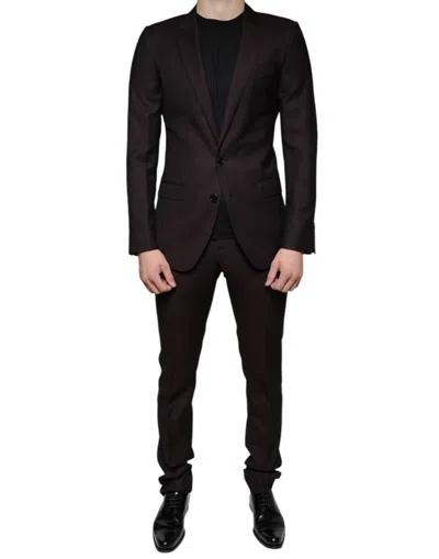 Pre-owned Dolce & Gabbana Indigo Martini Formal 2 Piece Men's Suit () In Purple
