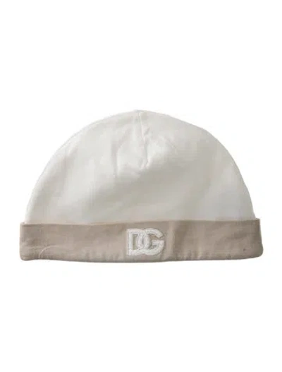 Pre-owned Dolce & Gabbana Babies' Infant Boys' Embroidered Beanie In White