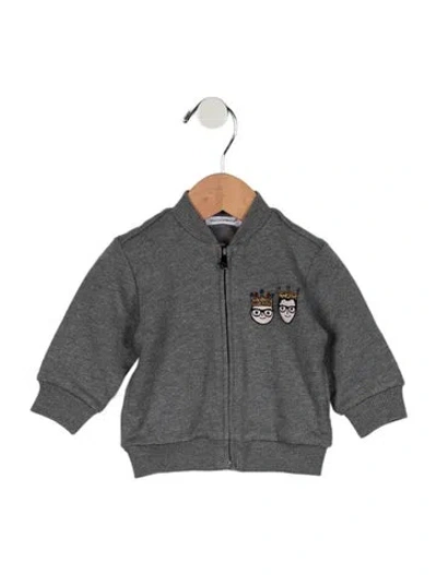Pre-owned Dolce & Gabbana Babies' Infant Boys' Embroidered Sweatshirt In Grey