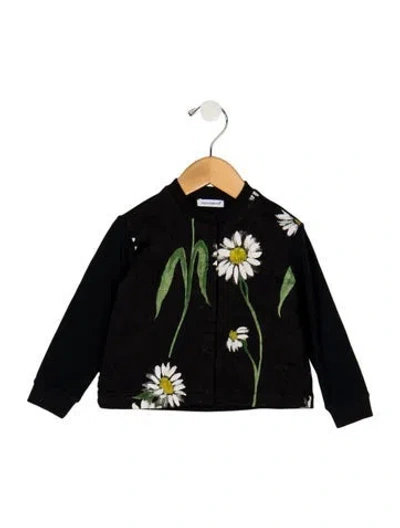 Pre-owned Dolce & Gabbana Babies' Infant Girls Pattern Printed Snap Closure Jacket In Black