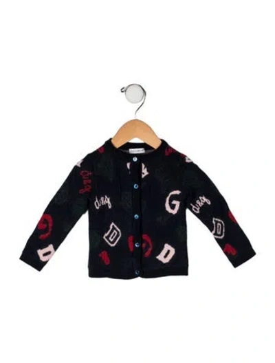 Pre-owned Dolce & Gabbana Babies' Infant Girls' Patterned Woven Cardigan In Blue