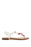 Dolce & Gabbana Coral-embroidered Leather Sandals