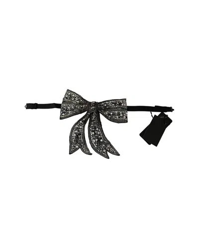 Dolce & Gabbana Initial Bow Tie In Black