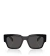 Dolce & Gabbana Square-frame Logo-print Sunglasses In Black