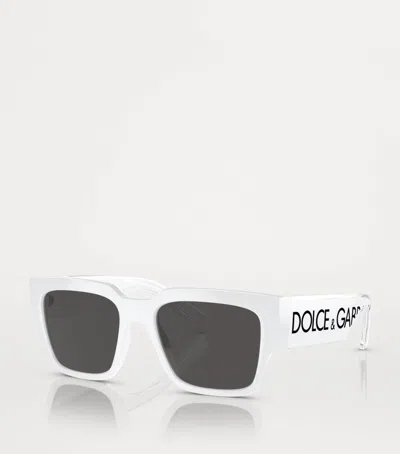 Dolce & Gabbana Injected 0dg6184 Sunglasses In White/gray Solid