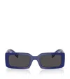 Dolce & Gabbana Logo-print Rectangle-frame Sunglasses In Blue