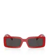 Dolce & Gabbana Logo-print Rectangle-frame Sunglasses In Red