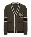 Dolce & Gabbana Striped Virgin Wool V-neck Cardigan In Black