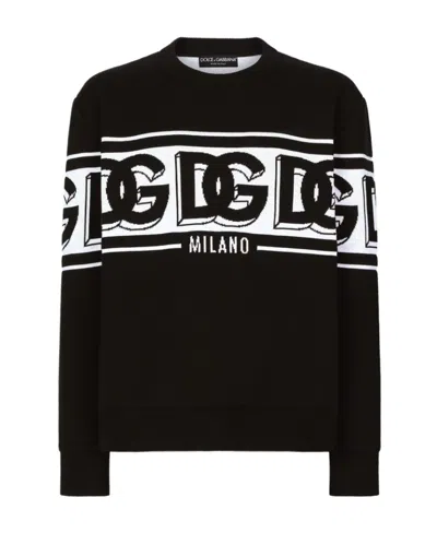 DOLCE & GABBANA DOLCE  GABBANA INTARSIA KNITTED CREWNECK JUMPER