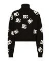 Dolce & Gabbana Intarsia-knit Logo Virgin Wool Jumper In Black