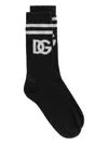 Dolce & Gabbana Intarsia-knit Logo Socks In Black