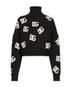 Dolce & Gabbana Intarsia-knit Logo Virgin Wool Jumper In Black