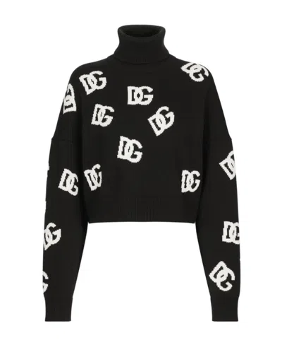 DOLCE & GABBANA DOLCE  GABBANA ALL-OVER LOGO INTARSIA JUMPER