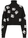 Dolce & Gabbana Intarsia Knit Logo Jumper In Schwarz