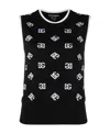 Dolce & Gabbana Intarsia-knit Sleeveless Sweater In Black