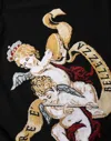 Dolce & Gabbana Black Angels Wool Crew Neck Pullover Sweater In Multi