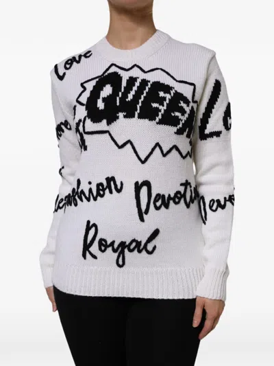 DOLCE & GABBANA INTARSIA-KNIT LONG-SLEEVE SWEATER
