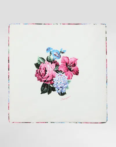 Dolce & Gabbana Interlock Blanket With Print In Multicolor