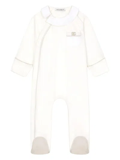Dolce & Gabbana Interlock Dg-logo Babygrow In White