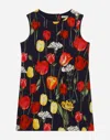 Dolce & Gabbana Interlock Dress With Tulip Print In Print