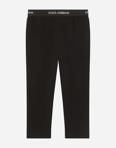 Dolce & Gabbana Interlock Leggings With Branded Elastic In Black