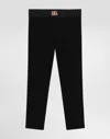 Dolce & Gabbana Interlock Leggings With Dg Logo In Black