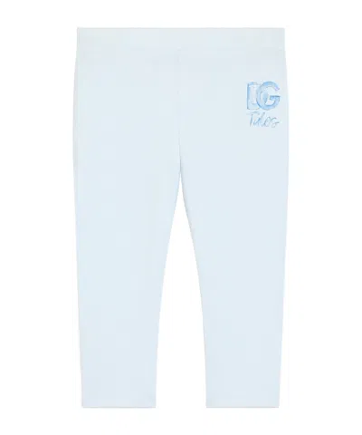 Dolce & Gabbana Interlock Leggings With Logo In Blue