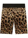 Dolce & Gabbana Leopard-print Biker Shorts In Brown