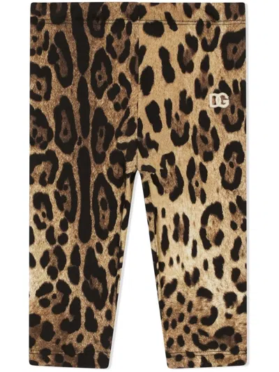 DOLCE & GABBANA INTERLOCK LEOPARD-PRINT LEGGINGS