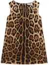 Dolce & Gabbana Little Girl's & Girl's Leopard Print Sleeveless Dress In Brown