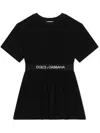 Dolce & Gabbana Kids' Logo-print Short-sleeve T-shirt Dress In Black