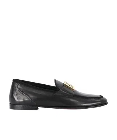 DOLCE & GABBANA DOLCE  GABBANA DG PLAQUE SLIP-ON LOAFERS