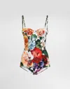 Dolce & Gabbana Flower-print Padded One-piece Swimsuit