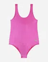 Dolce & Gabbana One-piece Swimsuit With Dg Logo In Pink