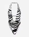 Dolce & Gabbana Zebra Print One Piece Swimwear In Multicolor