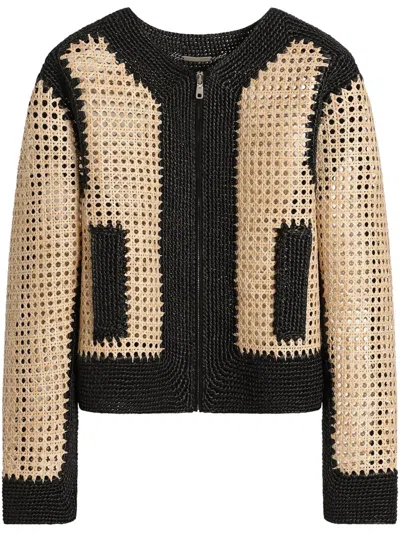Dolce & Gabbana Jacke Aus Gewebtem Raffiabast In Multicolor