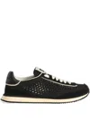 Dolce & Gabbana Dg Cushion Suede And Leather-trimmed Crocheted Sneakers In Black