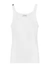 Dolce & Gabbana Classic Fit Cotton Blend Tank Top With Ribbed Texture In White