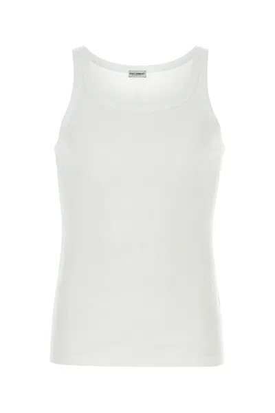 DOLCE & GABBANA DOLCE & GABBANA WHITE COTTON MARCELLO TANK TOP