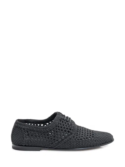 Dolce & Gabbana Intreccio Flats In Black