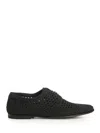 Dolce & Gabbana Black Lace-up Shoes With Woven Design