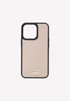 Dolce & Gabbana Iphone 13 Pro Max Cover In Calf Leather In Pink