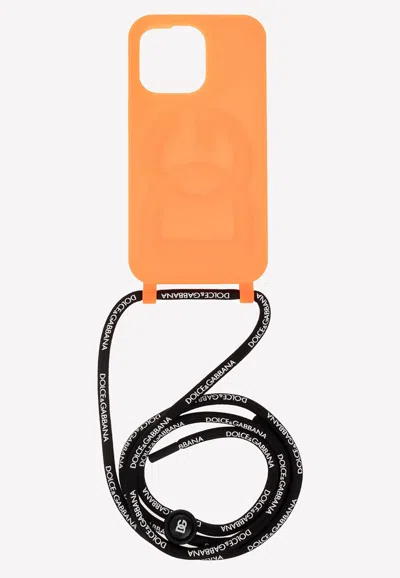 Dolce & Gabbana Iphone 13 Pro Logo Cover In Orange