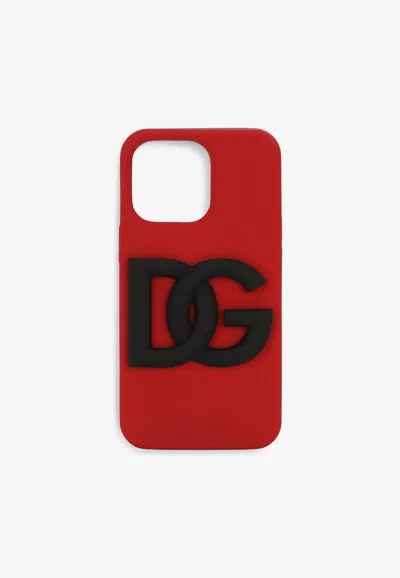 Dolce & Gabbana Iphone 13 Pro Logo Silicon Cover In Red